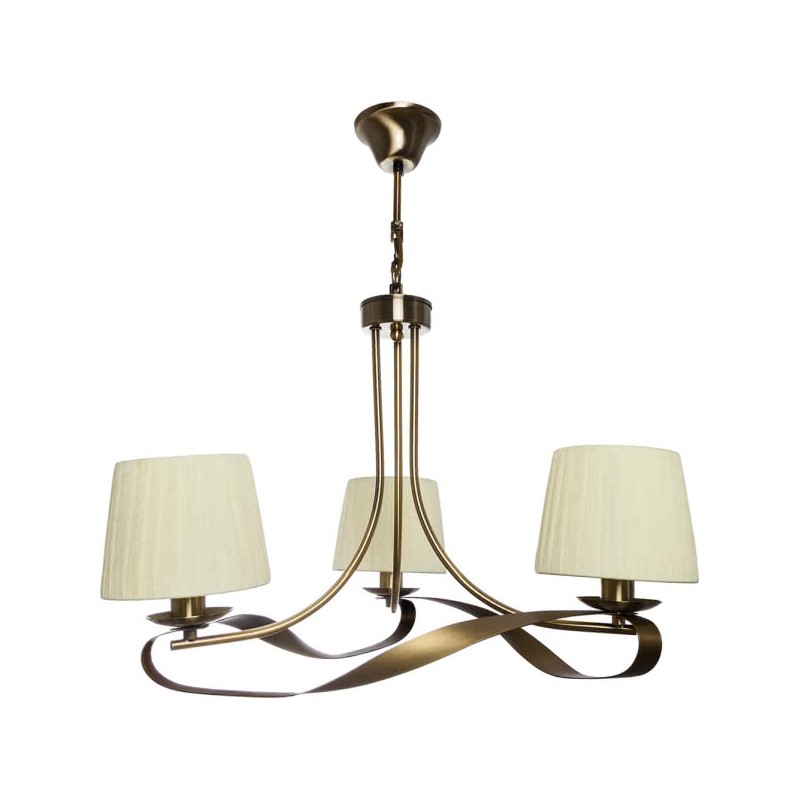 Lámpara Cleveland 3xE14 beis/cuero Fabrilamp